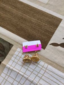 Gold Tone Jhumka Earrings
