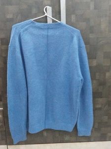 Blue Knit Pullover Sweater