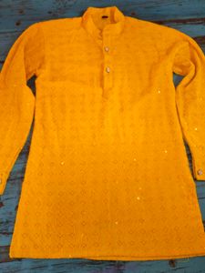 Vibrant Yellow Chikankari Kurta