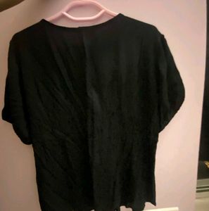 Chic Black Wrap Top