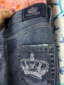Victoria Beckam embellished Denim Skirt