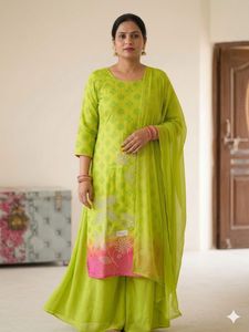 Vibrant Green Kurta Set with Dupatta
