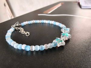 Blue Beaded Star Charm Bracelet