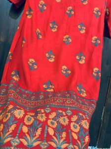 Red Kurta And Plazo Set For Women