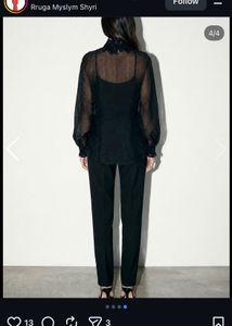 Chic Black Sheer Blouse