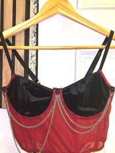 Goth aesthetic Chain Detail Corset Top
