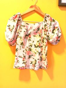 Floral Puff Sleeve Top