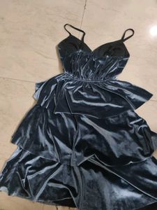 Velvet Tiered Mini Dress
