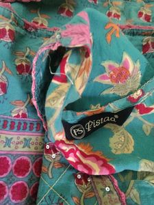 Beautiful Teal Kurta Set with Floral Print