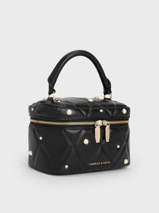 Charles & Keith Black Studded Vanity Case