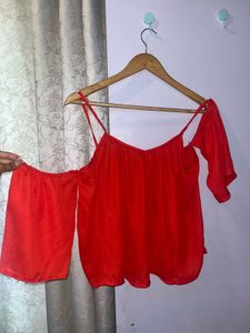 ❤️Chic Off-Shoulder Red Top