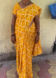 Vibrant Yellow Bandhani Saree
