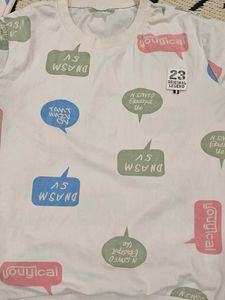 White Graphic Print Sweatshirt