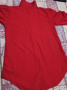 Chic Red Button-Up Shirt