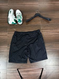 Men's Black Patterned Athletic Shorts