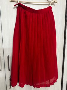 Red Pleated Skirt