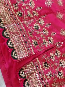 Pink Heavy kurti skirt dupatta set
