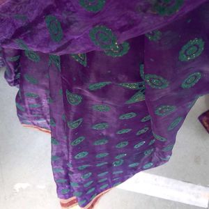 Exquisite Purple Embroidered Saree