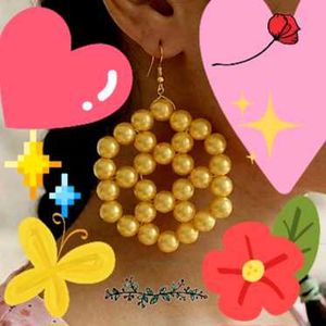 Magical Crystal and Yellow Pearl Handmade Earrings