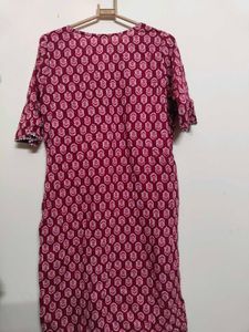 Maroon Printed Kurta