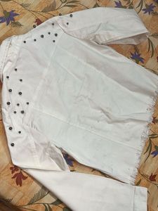 White Studded Denim Jacket