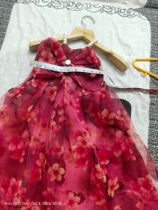 Beautiful Pink Floral Dress Material