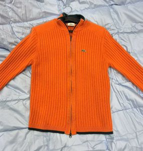 Lacoste Orange Knit Cardigan