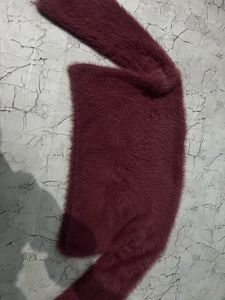 Fuzzy Burgundy Sweater