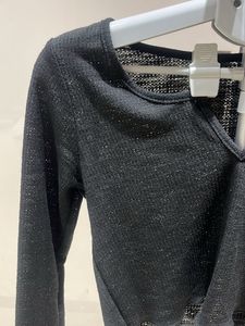 Black Long Sleeve Crop Top