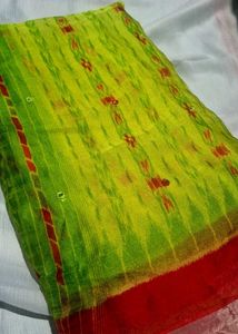 parrot green saree