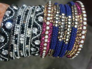 Sparkling Beaded Bangle Set