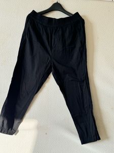 Zudio Black Cotton Pant - L