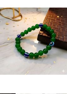 Green Evil Eye Beaded Bracelet