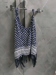 Bohemian Print Fringe Tank Top