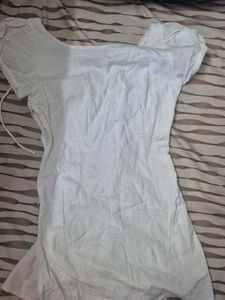 White Lace-Up Dress