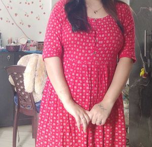 Chic Red Printed Kurti