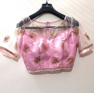 Baby Pink padded Embroidered Blouse