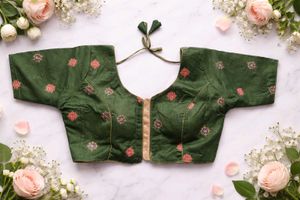 Elegant Embroidered Green Blouse