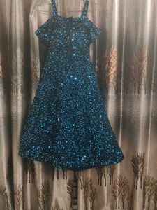 Sparkling Blue Sequin Party Dress