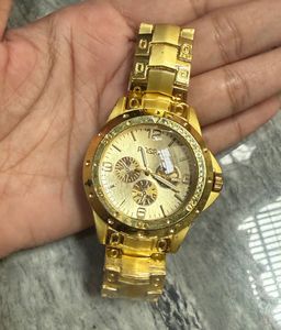 Gold Tone Chronograph Watch