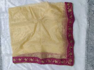 Elegant Pink Border Dupatta