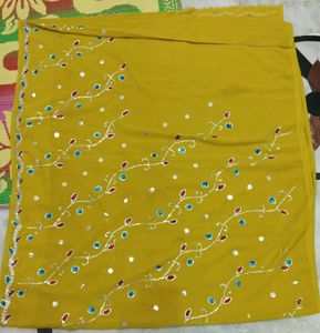 Net Olive Colour Beautiful Saree