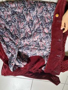 Maroon Polka Dot Velvet Jacket