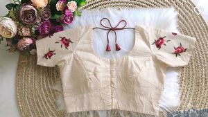 Embroidered Cream Ethnic Blouse ✨🩷