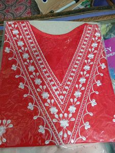 V Neck Embroidery Work Kurti