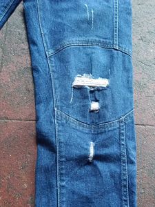 Men's Distressed Blue Denim Jeans