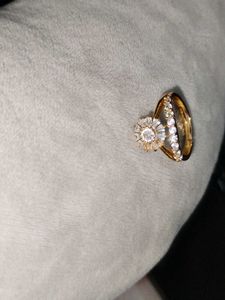 Elegant Gold-Tone Flower Ring Set