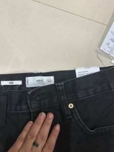 Black Denim Mango Mini Skirt