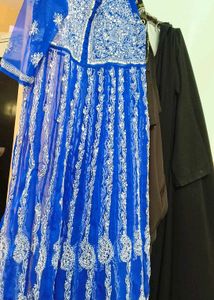 combo of Embellished Royal Blue and Red kurti with
