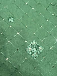 Elegant Green Dress Material with Embellishments